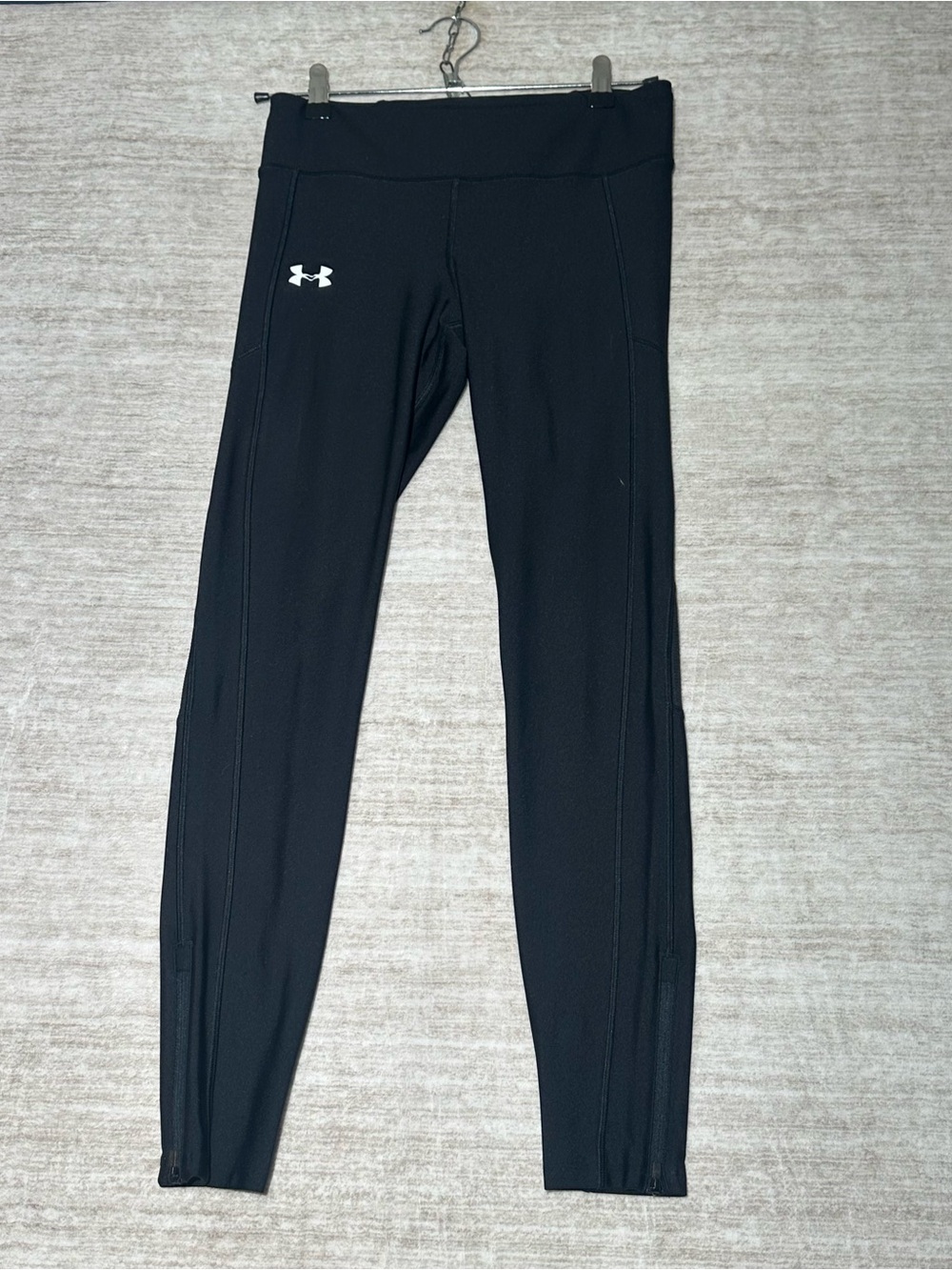 Under Armour Black Athletic Leggings with White Logo